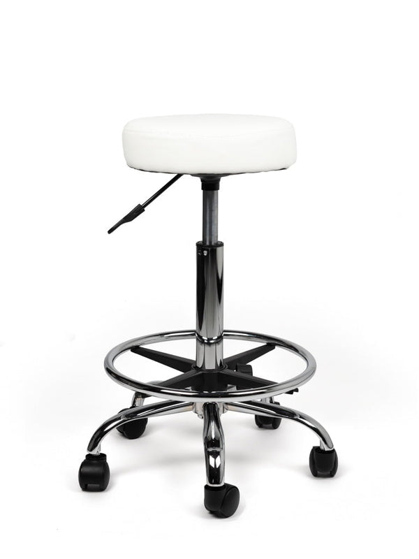 Tabouret Wit Standaard met Voetring