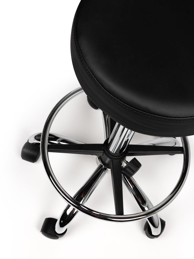 Tabouret Zwart Laag met Voetring