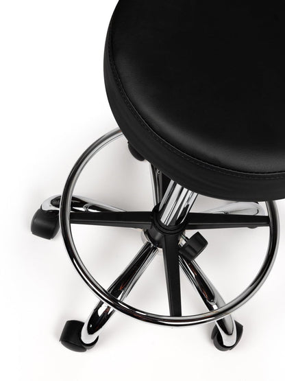 Tabouret Zwart Laag met Voetring
