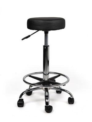 Tabouret Zwart Hoog met Voetring