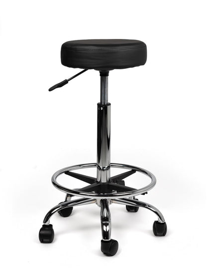 Tabouret Zwart Hoog met Voetring