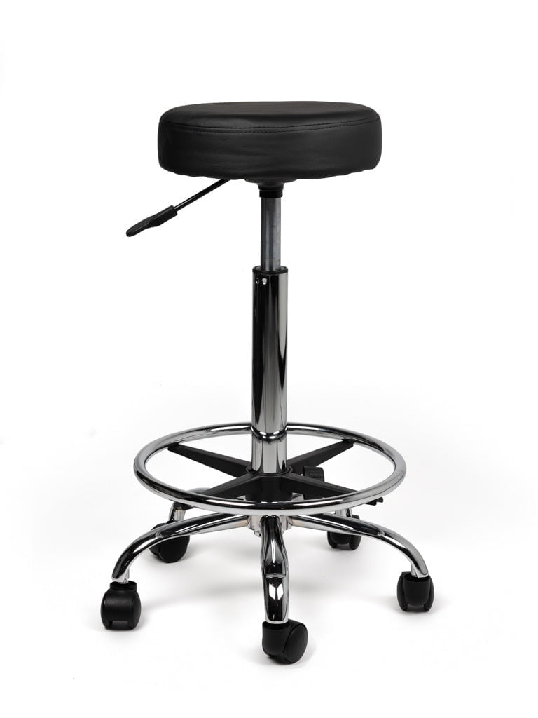 Tabouret Zwart Hoog met Voetring
