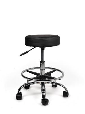 Tabouret Zwart Laag met Voetring
