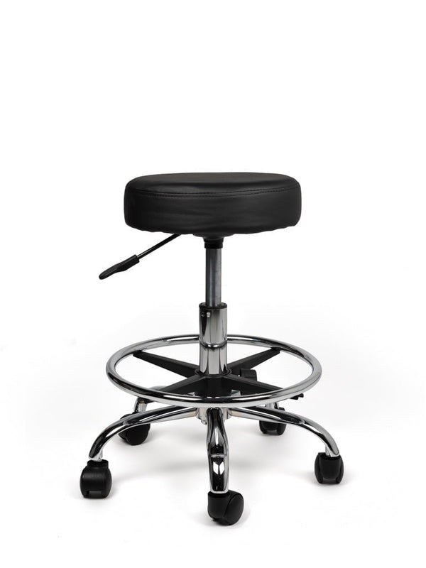 Tabouret Zwart Laag met Voetring