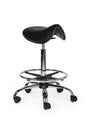 Ergonomische Werkplaatskruk Zwart op Wielen