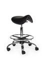 Ergonomische Werkplaatskruk Zwart op Wielen