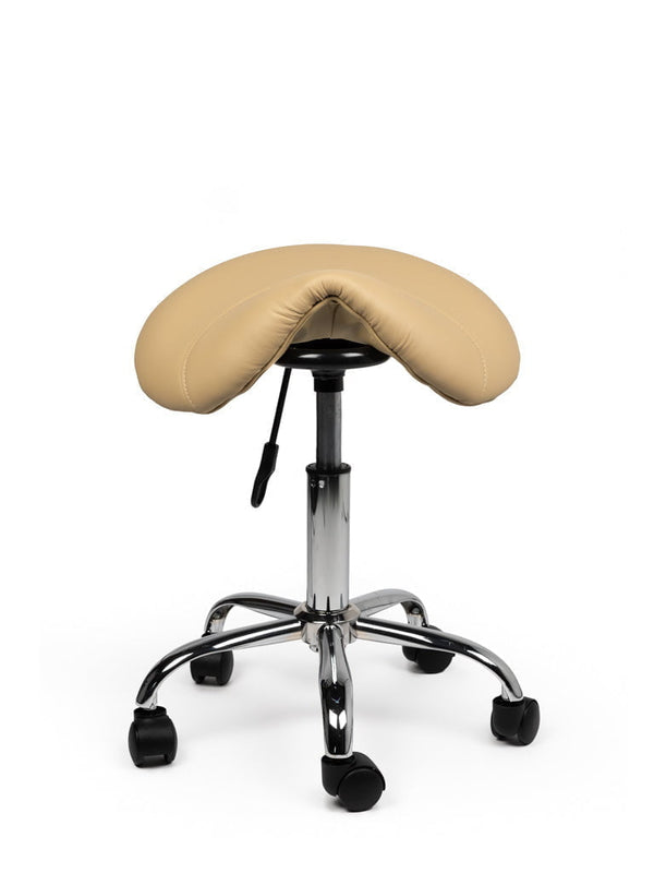 Antaris Zadelkruk – Laag Model, Zwart – In Hoogte Verstelbaar 40-60 Cm, Met Wielen En Comfortabele Skai Zitting